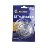 Щетка для дрели чашечная 65 мм (2,5"), волнистая, латунированная, "MAXIMUM" MX 17801 оптом